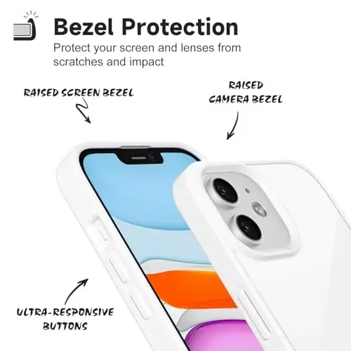 LoeoeL iPhone 11 Kılıfı Şeffaf, Transparan Hibrit 11 Telefon Kılıfı [Sert Plastik & Yumuşak Silikon Tampon] Akrilik Sararmayan İnce Koruyucu Kapak Kadınlar için, Beyaz - 4