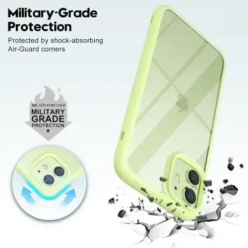LoeoeL for iPhone 11 Case Clear, Transparent Hybrid 11 Phone Case [Hard Plastic & Soft Silicone Bumper] Acrylic Non Yellowing Thin Slim Protective Cover for Women, Mint Green - 6