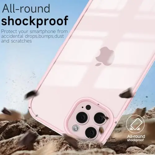 LoeoeL iPhone 11 Pro Kılıfı Şeffaf, Transparan Hibrit 11 Pro Telefon Kılıfı [Sert Plastik ve Yumuşak Silikon Tampon] Akrilik Sararmayan İnce Koruyucu Kapak Kadınlar için, Açık Pembe - 6