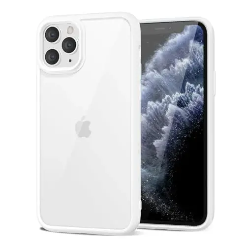 LoeoeL iPhone 11 Pro Kılıfı Şeffaf, Transparan Hibrit 11 Pro Telefon Kılıfı [Sert Plastik & Yumuşak Silikon Tampon] Akrilik Sararmayan İnce Koruyucu Kapak Kadınlar için, Beyaz 