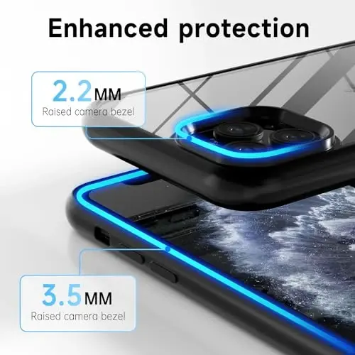 LoeoeL iPhone 11 Pro uchun g‘ilof, shaffof gibrid 11 Pro telefon g‘ilofi [qattiq plastik va yumshoq silikon bamper] akril sarg‘aymaydigan yupqa himoya g‘ilofi, ayollar uchun, qora - 5