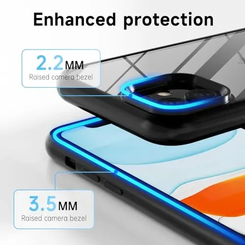 LoeoeL iPhone 11 uchun g'ilof, shaffof gibrid 11 telefon g'ilofi [qattiq plastik va yumshoq silikon bamper] akril sarg'aymaydigan yupqa himoya g'ilofi ayollar uchun, qora - 5