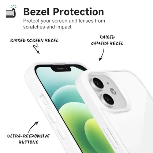 LoeoeL iPhone 12 Mini Kılıf Şeffaf, Transparan Hibrit 12 Mini Telefon Kılıfı [Sert Plastik & Yumuşak Silikon Tampon] Akrilik Sararmayan İnce Koruyucu Kapak Kadınlar için, Beyaz - 4