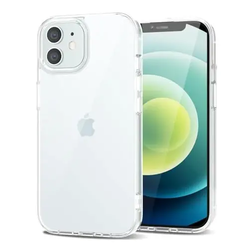 LoeoeL for iPhone 12 Mini Case Clear, Transparent Hybrid 12 Mini Phone Case [Hard Plastic & Soft Silicone Bumper] Acrylic Non Yellowing Thin Slim Protective Cover for Women, Crystal Clear - LOEOEL