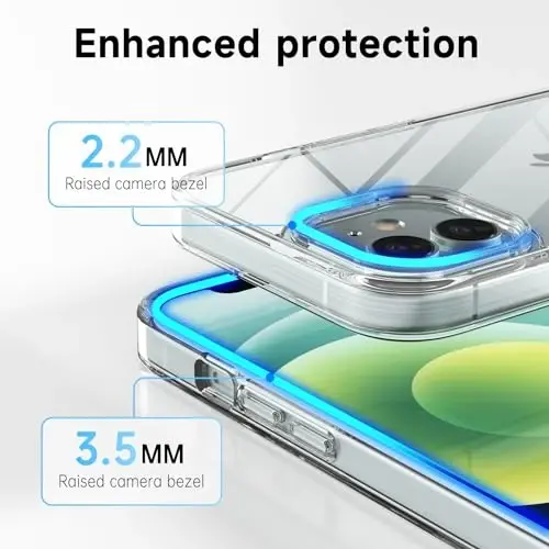 LoeoeL for iPhone 12 Mini Case Clear, Transparent Hybrid 12 Mini Phone Case [Hard Plastic & Soft Silicone Bumper] Acrylic Non Yellowing Thin Slim Protective Cover for Women, Crystal Clear - 5