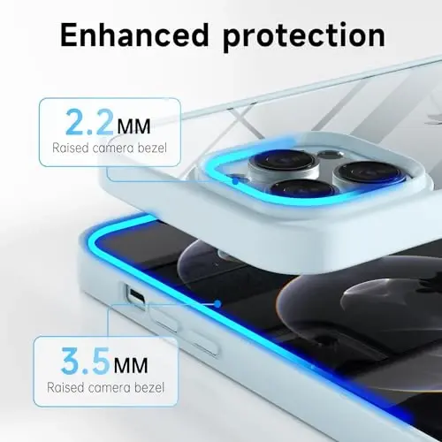 LoeoeL iPhone 12 Pro/ 12 G'ilofi Shaffof, Shaffof Gibrid 12 Pro/ 12 Telefon G'ilofi [Qattiq Plastmassa & Yumshoq Silikon Bamper] Akril Sariqlanmaydigan Yupqa Himoya Qopqog'i Ayollar uchun, Ochiq Moviy - 6