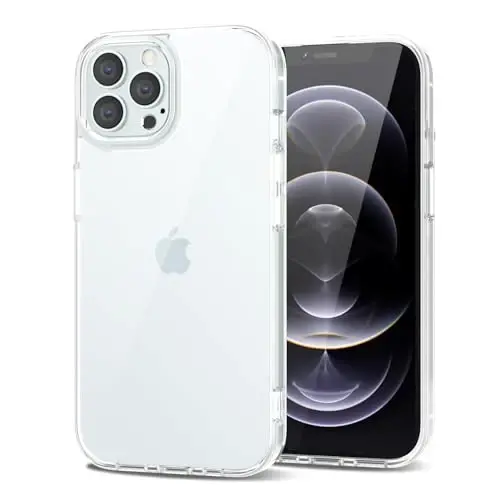 LoeoeL for iPhone 12 Pro/ 12 Case Clear, Transparent Hybrid 12 Pro/ 12 Phone Case [Hard Plastic & Soft Silicone Bumper] Acrylic Non Yellowing Thin Slim Protective Cover for Women, Crystal Clear 