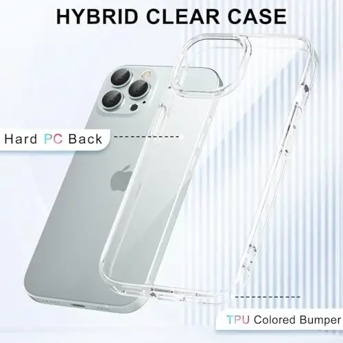 LoeoeL iPhone 12 Pro/ 12 Kılıfı Şeffaf, Transparan Hibrit 12 Pro/ 12 Telefon Kılıfı [Sert Plastik & Yumuşak Silikon Tampon] Akrilik Sararmayan İnce Koruyucu Kapak Kadınlar için, Kristal Şeffaf - 3
