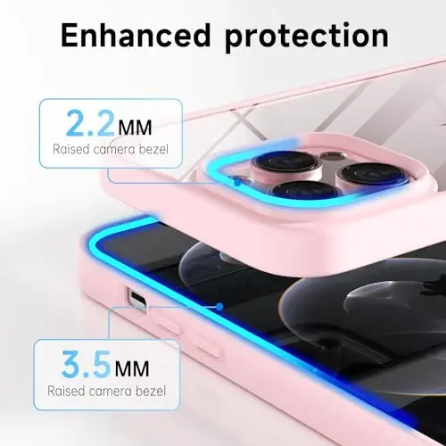 LoeoeL iPhone 12 Pro/ 12 uchun g'ilof Shaffof, gibrid 12 Pro/ 12 telefon g'ilofi [Qattiq plastik va yumshoq silikon bamper] Akril sarg'aymaydigan ingichka himoya qopqog'i ayollar uchun, och pushti - 5