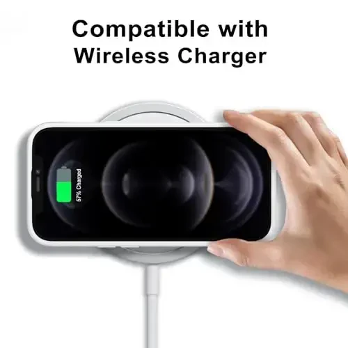 LoeoeL iPhone 12 Pro/12 uchun g'ilof Shaffof, gibrid 12 Pro/12 telefon g'ilofi [Qattiq plastik va yumshoq silikon bumper] Akril sarg'aymaydigan ingichka himoya qopqog'i ayollar uchun, oq - 8