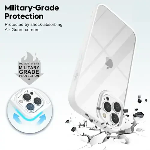 LoeoeL iPhone 12 Pro/12 uchun g'ilof Shaffof, gibrid 12 Pro/12 telefon g'ilofi [Qattiq plastik va yumshoq silikon bumper] Akril sarg'aymaydigan ingichka himoya qopqog'i ayollar uchun, oq - 6