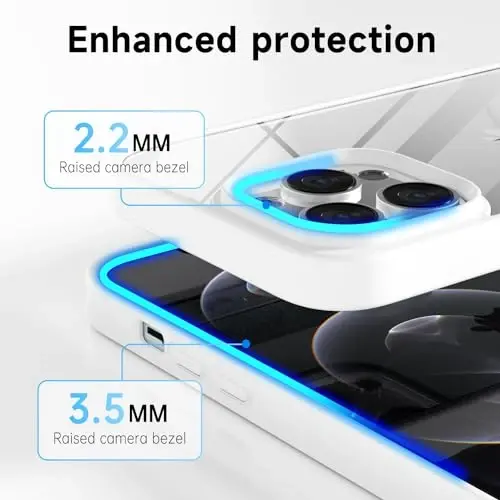 LoeoeL iPhone 12 Pro/12 uchun g'ilof Shaffof, gibrid 12 Pro/12 telefon g'ilofi [Qattiq plastik va yumshoq silikon bumper] Akril sarg'aymaydigan ingichka himoya qopqog'i ayollar uchun, oq - 5