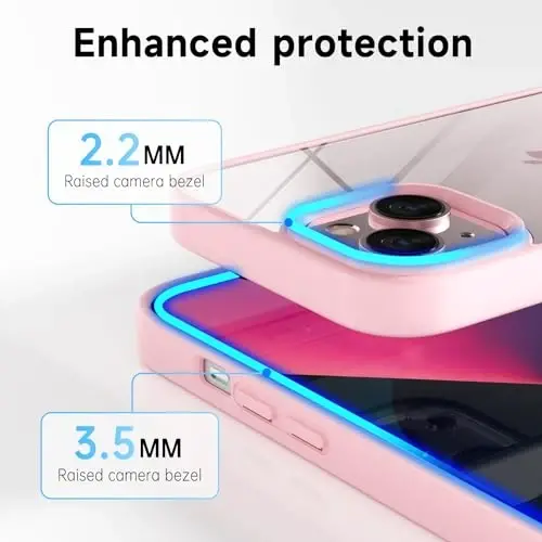 LoeoeL for iPhone 13 Mini Case Clear, Transparent Hybrid 13 Mini Phone Case [Hard Plastic & Soft Silicone Bumper] Acrylic Non Yellowing Thin Slim Protective Cover for Women, Light Pink - 5