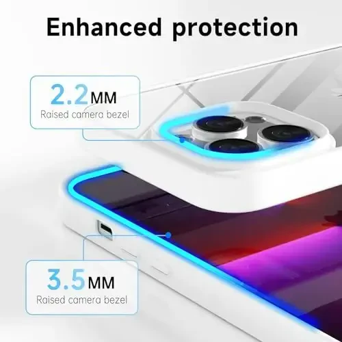 LoeoeL for iPhone 13 Pro Case Clear, Transparent Hybrid 13 Pro Phone Case [Hard Plastic & Soft Silicone Bumper] Acrylic Non Yellowing Thin Slim Protective Cover for Women, White - 5