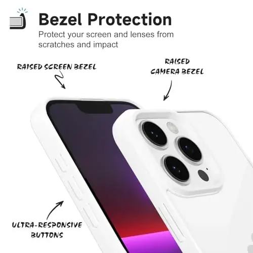 LoeoeL iPhone 13 Pro Kılıfı Şeffaf, Transparan Hibrit 13 Pro Telefon Kılıfı [Sert Plastik & Yumuşak Silikon Tampon] Akrilik Sararmayan İnce Koruyucu Kapak Kadınlar için, Beyaz - 4