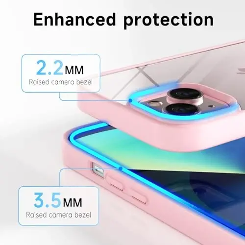 LoeoeL iPhone 13 uchun g'ilof Shaffof, shaffof gibrid 13 Telefon g'ilofi [Qattiq plastik va yumshoq silikon bamper] Akril sarg'aymaydigan ingichka himoya qopqog'i ayollar uchun, och pushti - 5