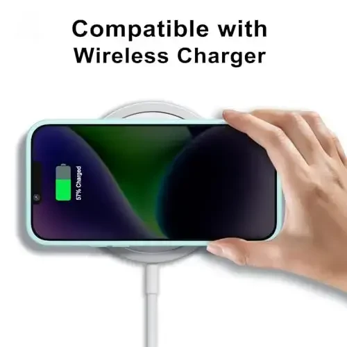 LoeoeL for iPhone 14 Case Clear, Transparent Hybrid 14 Phone Case [Hard Plastic & Soft Silicone Bumper] Acrylic Non Yellowing Thin Slim Protective Cover for Women, Teal - 7