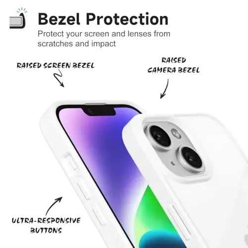 LoeoeL iPhone 14 Kılıfı Şeffaf, Transparan Hibrit 14 Telefon Kılıfı [Sert Plastik & Yumuşak Silikon Tampon] Akrilik Sararmayan İnce Koruyucu Kapak Kadınlar için, Beyaz - 4