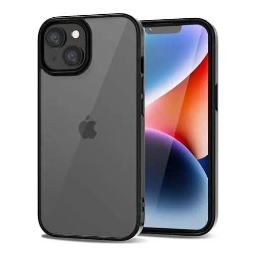 LoeoeL iPhone 14 Plus Kılıfı Şeffaf, Transparan Hibrit 14 Plus Telefon Kılıfı [Sert Plastik ve Yumuşak Silikon Tampon] Akrilik Sararmayan İnce Korumalı Kapak Kadınlar için, Siyah 
