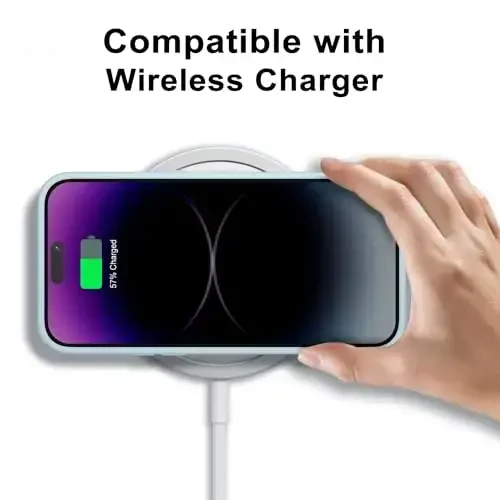 LoeoeL iPhone 14 Pro Max uchun g‘ilof Shaffof, shaffof gibrid 14 Pro Max telefon g‘ilofi [Qattiq plastik va yumshoq silikon bamper] Akril sarg‘aymaydigan yupqa himoya qopqog‘i ayollar uchun, och ko‘k - 7