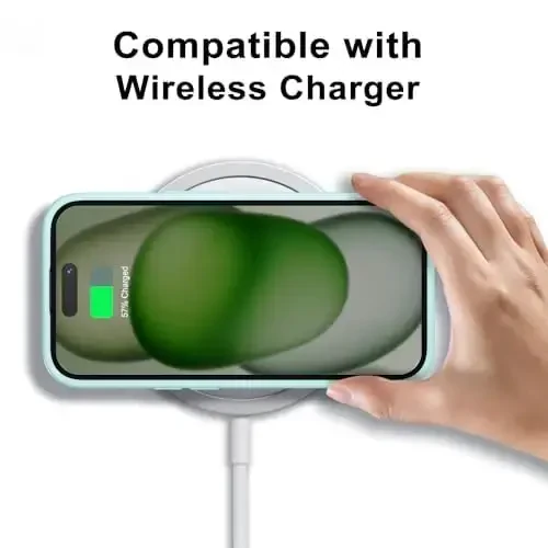 LoeoeL iPhone 15 uchun g'ilof, shaffof gibrid 15 telefon g'ilofi [Qattiq plastik va yumshoq silikon bamper] Akril sarg'aymaydigan ingichka himoya qopqog'i ayollar uchun, Teal - 8