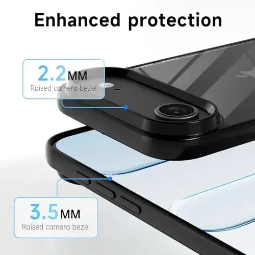 LoeoeL iPhone 17 Air Case Clear uchun, shaffof gibrid iPhone 17 Air telefon qutisi [qattiq plastik va yumshoq silikon bamper] Akril sarg'aymaydigan ingichka himoya qopqog'i ayollar uchun, qora - 5