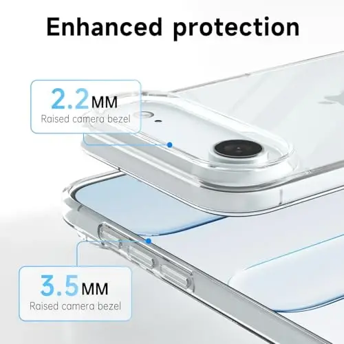 LoeoeL for iPhone 17 Air Case Clear, Transparent Hybrid iPhone 17 Air Phone Case [Hard Plastic & Soft Silicone Bumper] Acrylic Non Yellowing Thin Slim Protective Cover for Women, Crystal Clear - 5