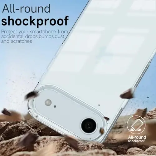 LoeoeL iPhone 17 Air Kılıfı Şeffaf, Şeffaf Hibrit iPhone 17 Air Telefon Kılıfı [Sert Plastik ve Yumuşak Silikon Tampon] Akrilik Sararmayan İnce Koruyucu Kapak Kadınlar için, Kristal Şeffaf - 6