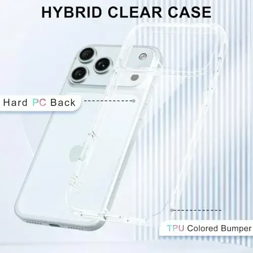 LoeoeL for iPhone 17 Pro Case Clear, Transparent Hybrid iPhone 17 Pro Phone Case [Hard Plastic & Soft Silicone Bumper] Acrylic Non Yellowing Thin Slim Protective Cover for Women, Crystal Clear - 3