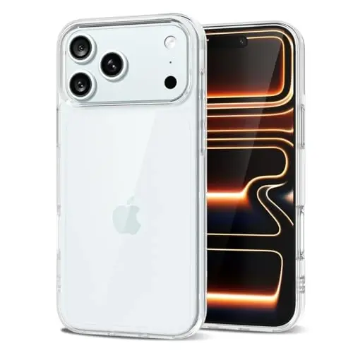 LoeoeL for iPhone 17 Pro Case Clear, Transparent Hybrid iPhone 17 Pro Phone Case [Hard Plastic & Soft Silicone Bumper] Acrylic Non Yellowing Thin Slim Protective Cover for Women, Crystal Clear 