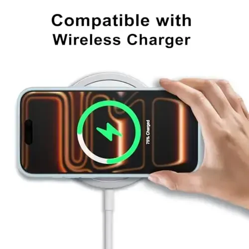 LoeoeL iPhone 17 Pro uchun g'ilof Shaffof, shaffof gibrid iPhone 17 Pro telefon g'ilofi [Qattiq plastik va yumshoq silikon bamper] Ayollar uchun sarg'aymaydigan yupqa himoya qopqog'i, och ko'k - 7