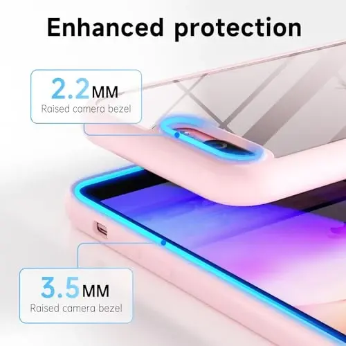 LoeoeL for iPhone 8 Plus/ 7 Plus Case Clear, Transparent Hybrid Phone Case [Hard Plastic & Soft Silicone Bumper] Acrylic Non Yellowing Thin Slim Protective Cover for Women, Light Pink - 5