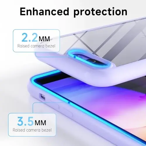 LoeoeL iPhone 8 Plus/ 7 Plus uchun g'ilof Shaffof, Shaffof Gibrid Telefon G'ilofi [Qattiq Plastmassa va Yumshoq Silikon Bamper] Akril Sarg'aymaydigan Yupqa Himoya Qopqog'i Ayollar uchun, Binafsha Lavanda - 8