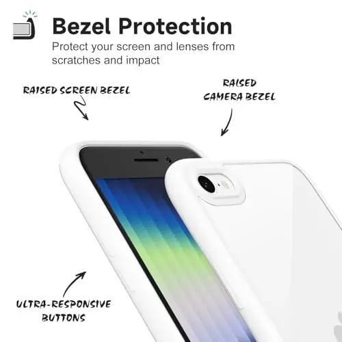 LoeoeL iPhone SE 2022/2020/7/8 Kılıfı Şeffaf, Transparan Hibrit SE Telefon Kılıfı [Sert Plastik & Yumuşak Silikon Tampon] Akrilik Sararmayan İnce Koruyucu Kapak, Beyaz - 4