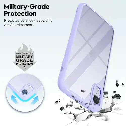 LoeoeL iPhone XR uchun g'ilof shaffof, shaffof gibrid XR telefon g'ilofi [qattiq plastik va yumshoq silikon bamper] Akril sarg'aymaydigan ingichka himoya qopqog'i ayollar uchun, binafsha lavanda - 5