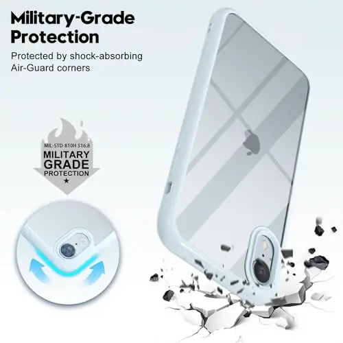 LoeoeL iPhone XR uchun g'ilof Shaffof, shaffof gibrid XR telefon g'ilofi [Qattiq plastik va yumshoq silikon bamper] Akril sarg'aymaydigan yupqa himoya qopqog'i ayollar uchun, och ko'k - 6