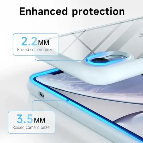 LoeoeL iPhone XR uchun g'ilof Shaffof, shaffof gibrid XR telefon g'ilofi [Qattiq plastik va yumshoq silikon bamper] Akril sarg'aymaydigan yupqa himoya qopqog'i ayollar uchun, och ko'k - 5