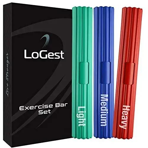 Logest Twist Hand Exerciser Bars jismoniy terapiya uchun - Tendonit og'rig'ini yo'qotadi va ushlash kuchini yaxshilaydi - Tennis tirsagi, Golfchi tirsagi, Tendonit, Bilak, Bilaklar Og'riqni yo'qotish Qo'l terapiyasi bari - 1