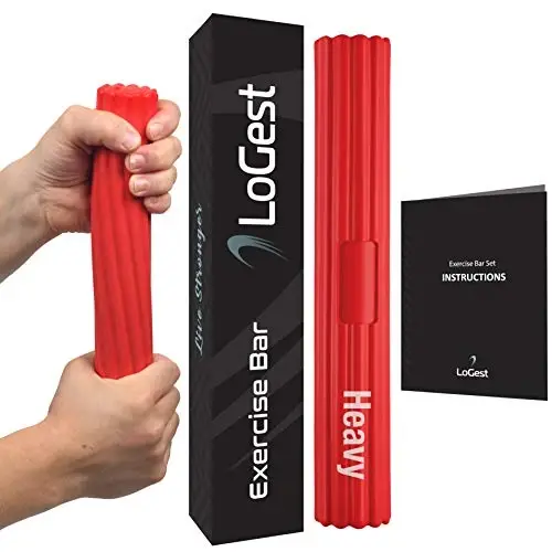 Logest Twist Hand Exerciser Bars jismoniy terapiya uchun - Tendonit og'rig'ini yo'qotadi va ushlash kuchini yaxshilaydi - Tennis tirsagi, Golfchining tirsagi, Tendonit, Bilak, Bilaklar og'rig'ini yo'qotish qo'l terapiyasi bari 