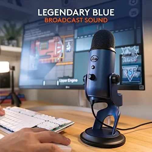 Logitech Creators Blue Yeti USB Microphone for Gaming, Streaming, Podcast, YouTube, Discord, PC, Studio Sound, Plug & Play-Midnight Blue - 1