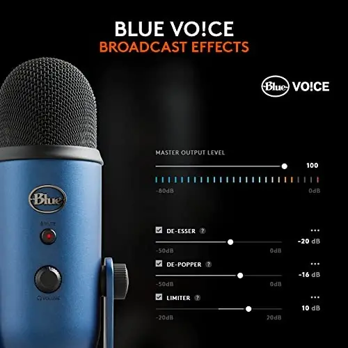 Logitech Creators Blue Yeti USB Microphone for Gaming, Streaming, Podcast, YouTube, Discord, PC, Studio Sound, Plug & Play-Midnight Blue - LOGITECH FOR CREATORS (1)