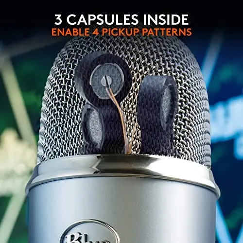 Logitech Creators Blue Yeti USB Microphone for Gaming, Streaming, Podcast, YouTube, Discord, PC, Studio Sound, Plug & Play-Silver - 6
