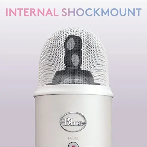 Logitech Creators Blue Yeti USB Microphone for Gaming, Streaming, Podcast, YouTube, Discord, PC, Studio Sound, Plug & Play-White Mist - 6