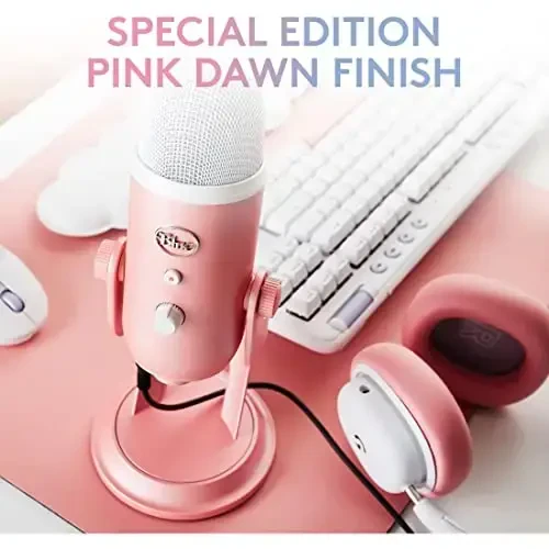 Logitech for Creators Blue Yeti USB Microphone for Gaming, Streaming, Podcast, YouTube, Discord, PC, Studio Sound, Plug & Play-Dawn Pink - 3