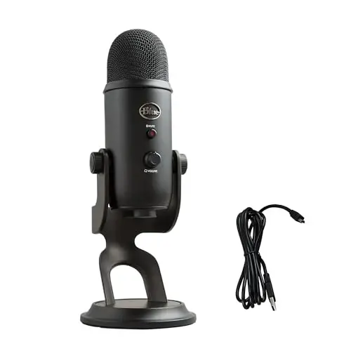 Logitech for Creators Blue Yeti USB Mikrofon o'yin, translyatsiya, podkasting, Twitch, YouTube, Discord, PC va Mac kompyuterlarda yozish uchun mos, 4 qutbli naqshlar, studiya sifatidagi tovush, ulanib ishlatish-karartma - 4