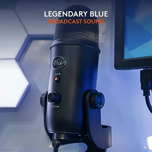 Logitech Creators Blue Yeti USB Microphone for Gaming, Streaming, Podcast, YouTube, Discord, PC, Studio Sound, Plug & Play-Blackout - 1