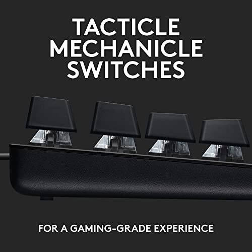 Logitech G413 SE Full-Size Mechanical Gaming Keyboard - Backlit Keyboard with Tactile Mechanical Switches, Anti-Ghosting, Compatible with Windows, macOS - Black Aluminum - 2