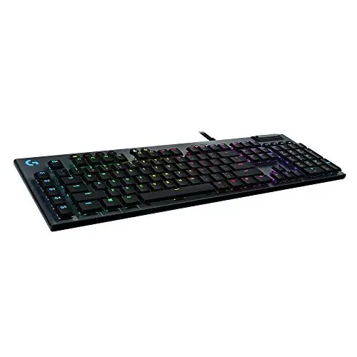 Logitech G815 LIGHTSYNC RGB Mechanical Gaming Keyboard with Low Profile GL Tactile key switch, 5 programmable G-keys, USB Passthrough, dedicated media control - Tactile - LOGITECH G