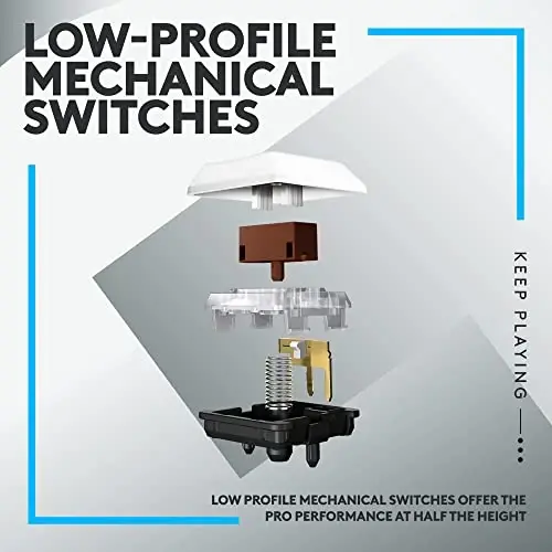 Logitech G815 LIGHTSYNC RGB mexanik oʻyin klaviaturasi, past profil GL taktil kalit, 5 ta dasturlanadigan G-tugma, USB oʻtkazgich, maxsus media boshqaruvi, qora va oq ranglar - 3