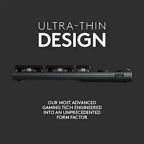 Logitech G915 LIGHTSPEED RGB Mechanical Gaming Keyboard, Low Profile GL Clicky Key Switch, LIGHTSYNC RGB, Advanced LIGHTSPEED Wireless and Bluetooth Support - Clicky,Black - 2